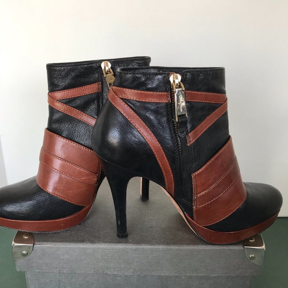 Cole Haan Black & Brown Platform Stiletto Heels - Picture 6 of 9